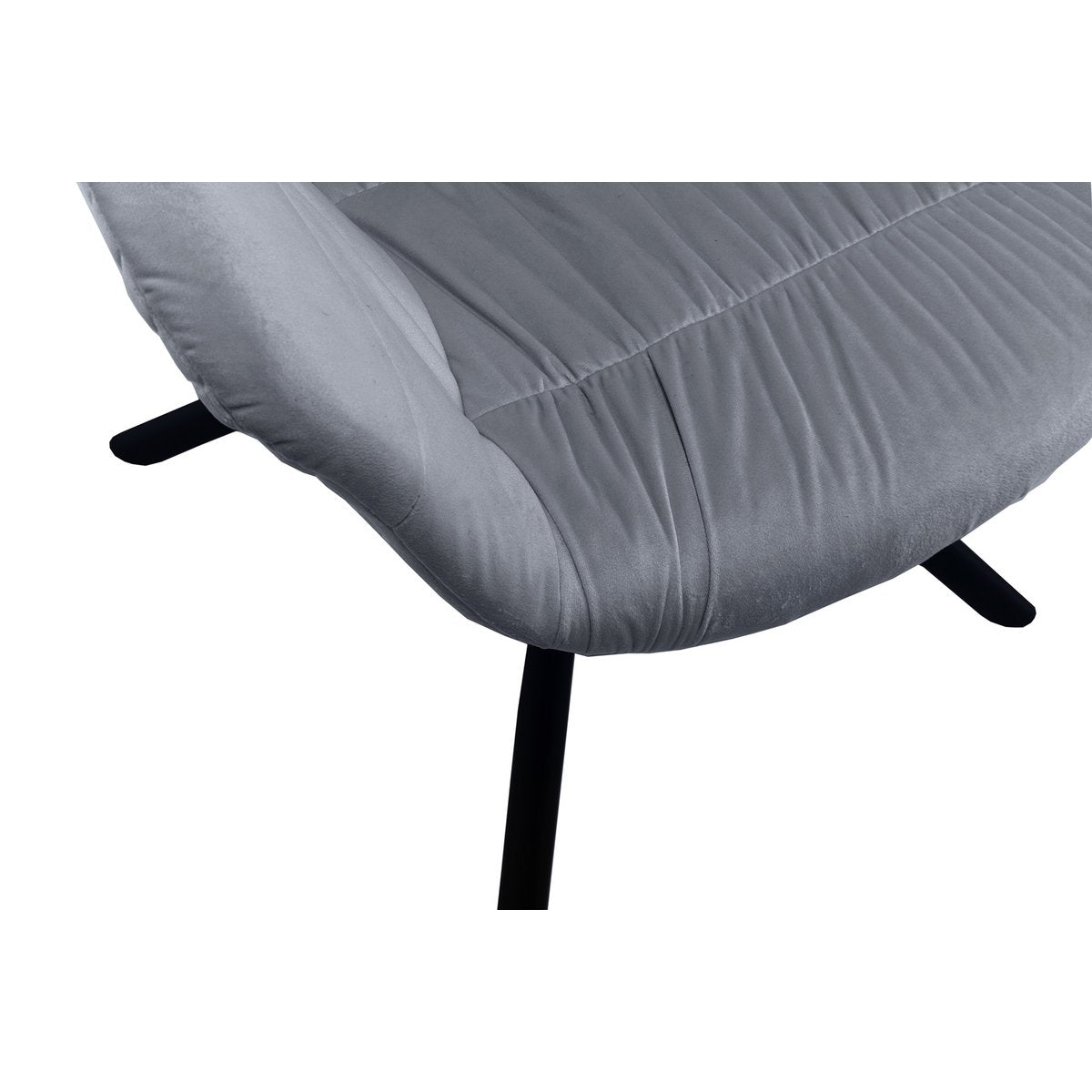 Armchair with honeycomb quilting in gray velvet