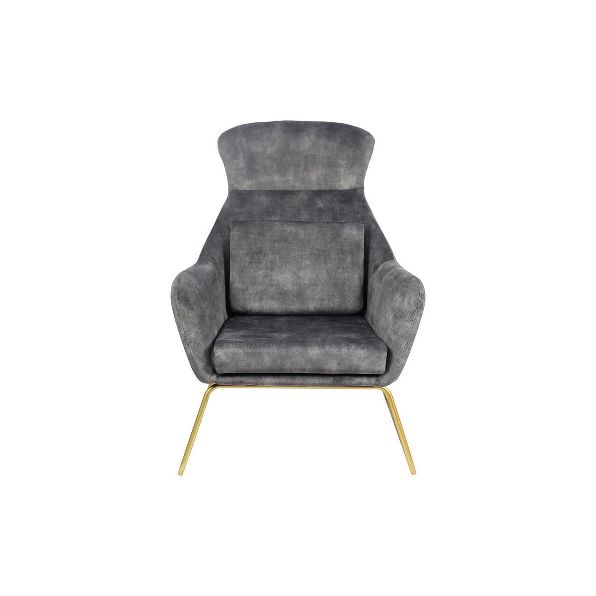 Lounge chair made of gray velvet