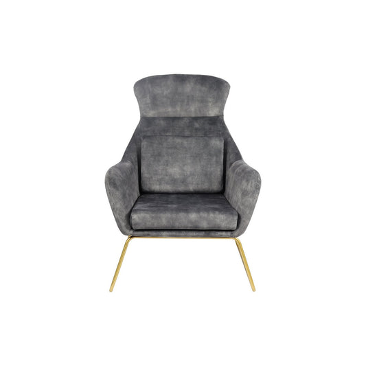 Lounge chair made of gray velvet