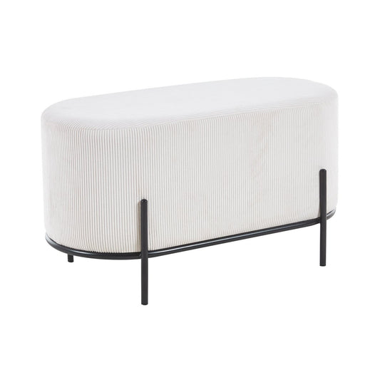 Upholstered stool cord optic beige