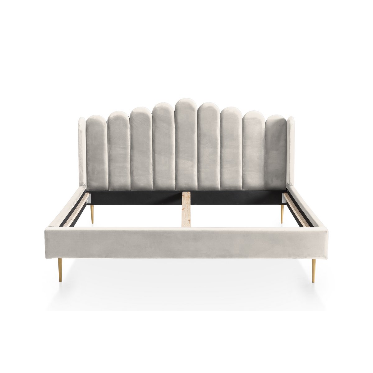 Velvet shell bed 140x200 cm