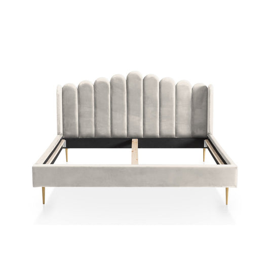 Velvet shell bed 140x200 cm