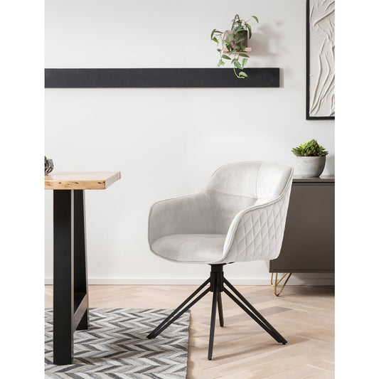 Armchair with honeycomb quilting beige