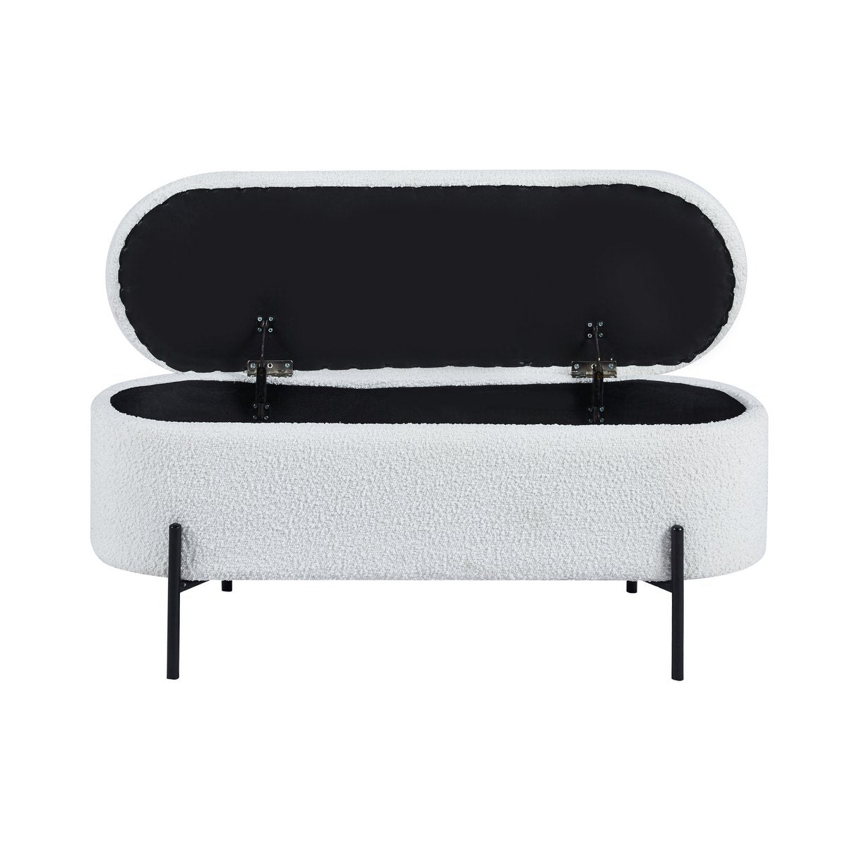 Bed bench with storage space function white