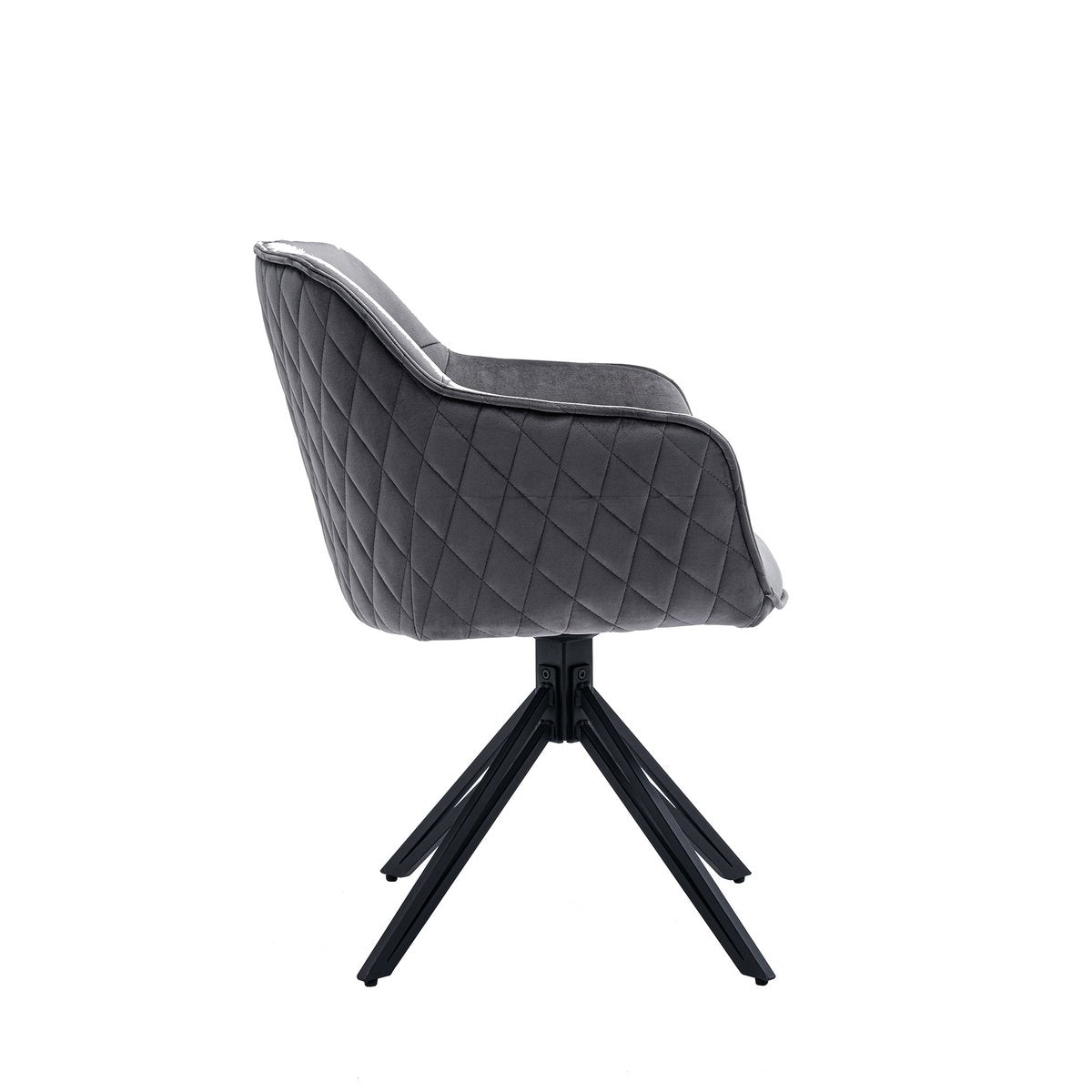 Armchair with honeycomb quilting gray