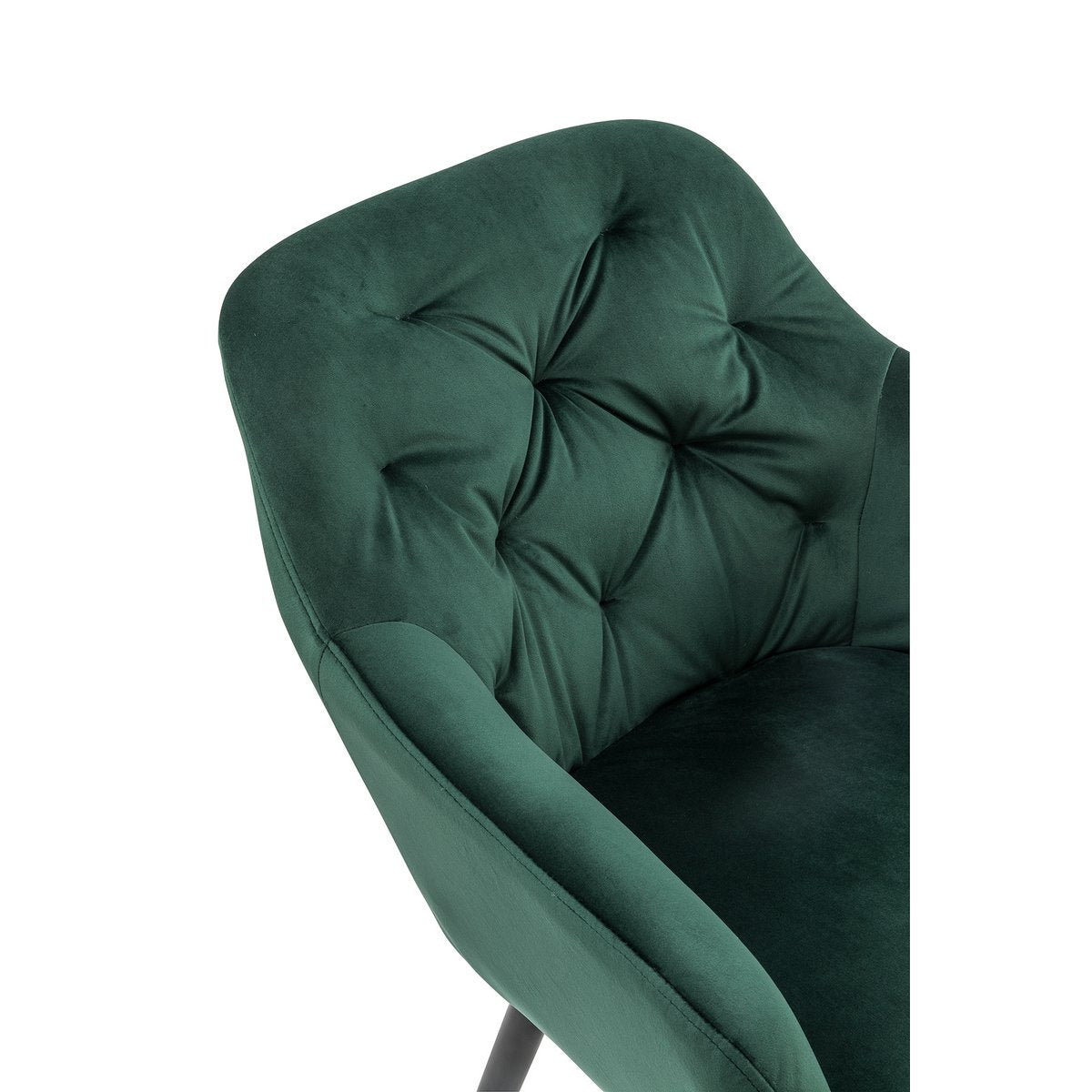 Green velvet armchair