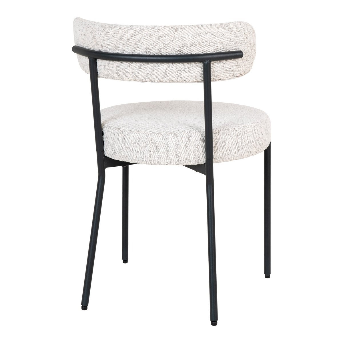 Badalona Esszimmerstuhl – Weißes Bouclé, schwarze Beine – 2er-Set