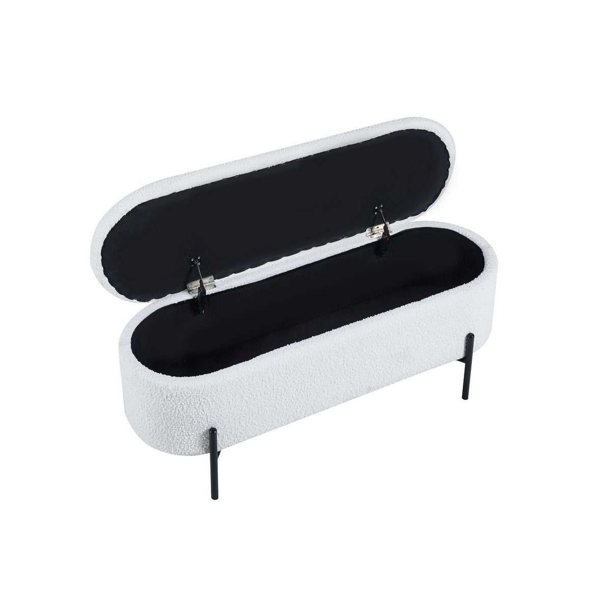 Bed bench with storage space function white