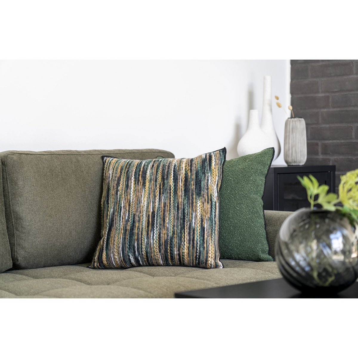 Lismore Cushion - Kissen, Polyester, Baumwolle, grün, 45x45 cm