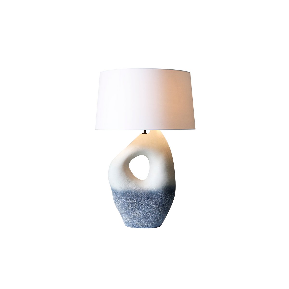Table lamp ceramic/linen blue/white