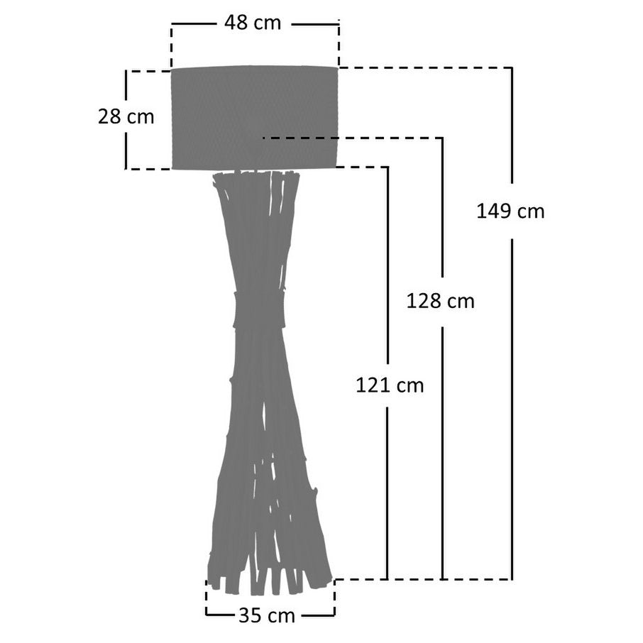 Floor lamp driftwood natural/black 149 cm