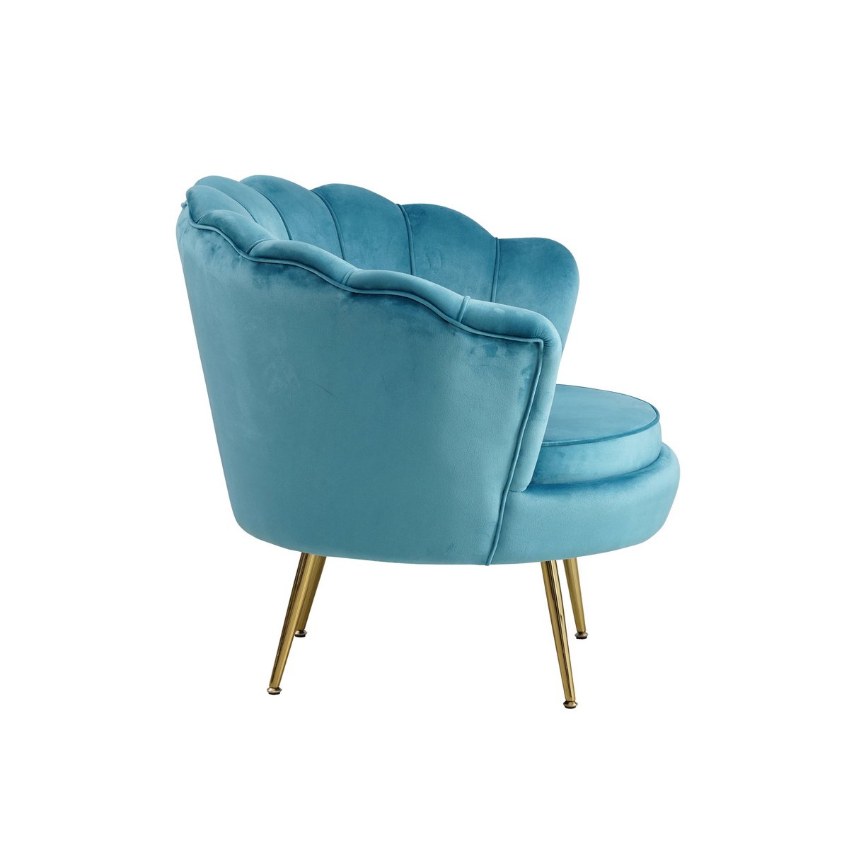 Velvet shell armchair blue