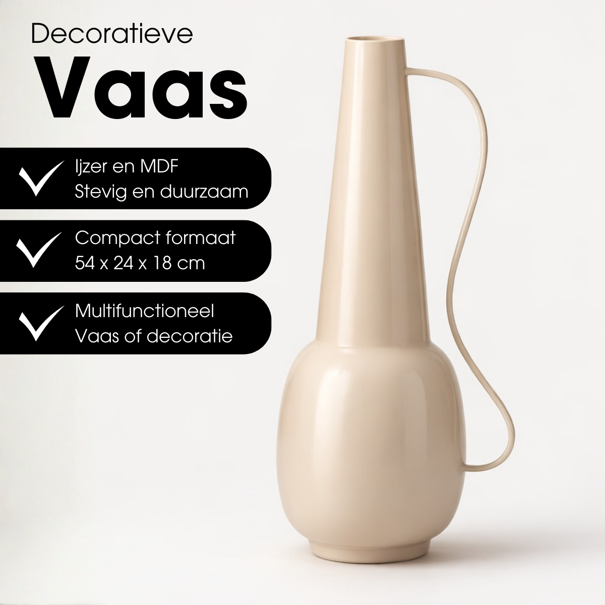 Vase Tosno Cremeweiß
