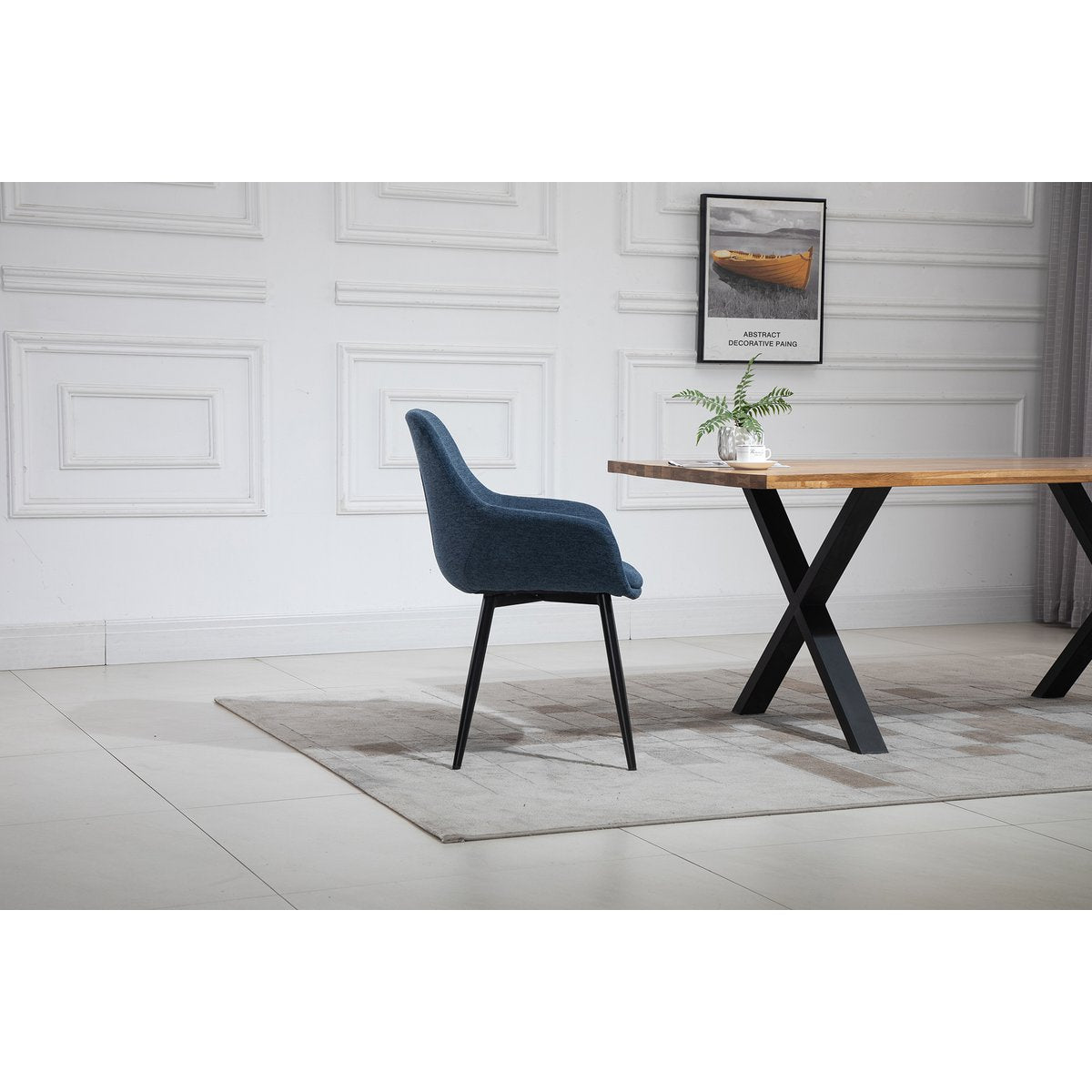 Set of 2 armchairs dark blue
