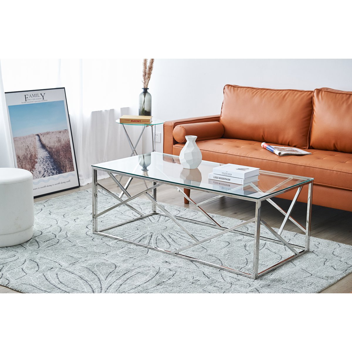 Couchtisch Silber 120x60 cm