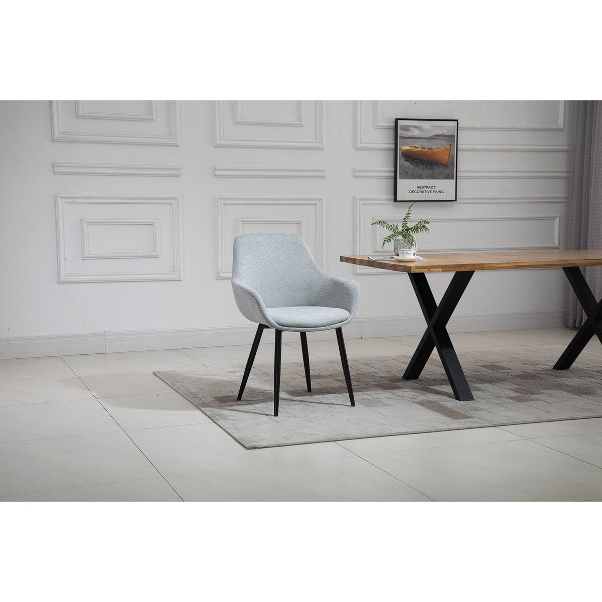 Set of 2 armchairs light grey