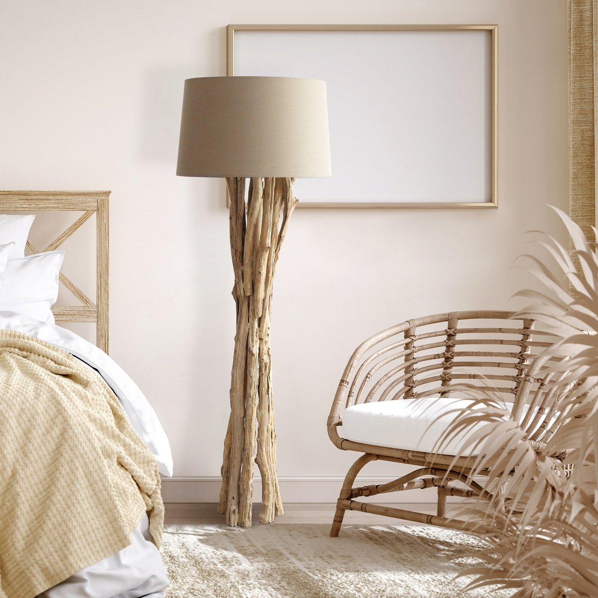 Floor lamp driftwood white 145 cm