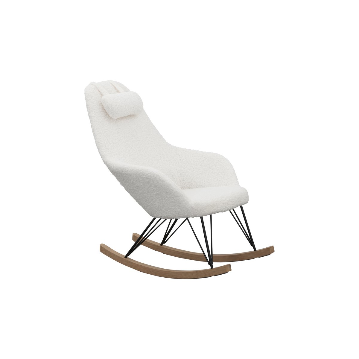 White teddy fur rocking chair