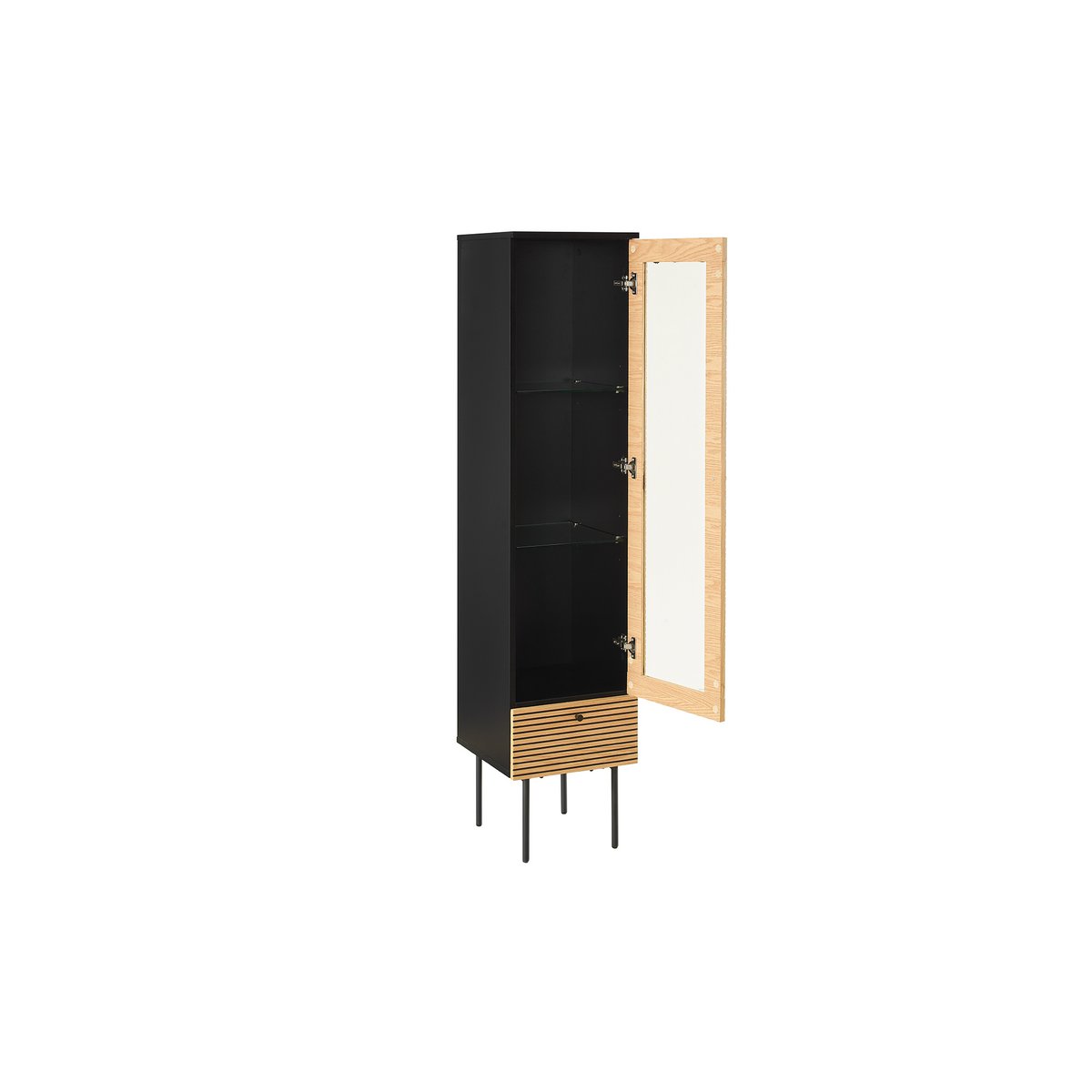 Vitrine 1-türig Eiche Echtholzfurnier