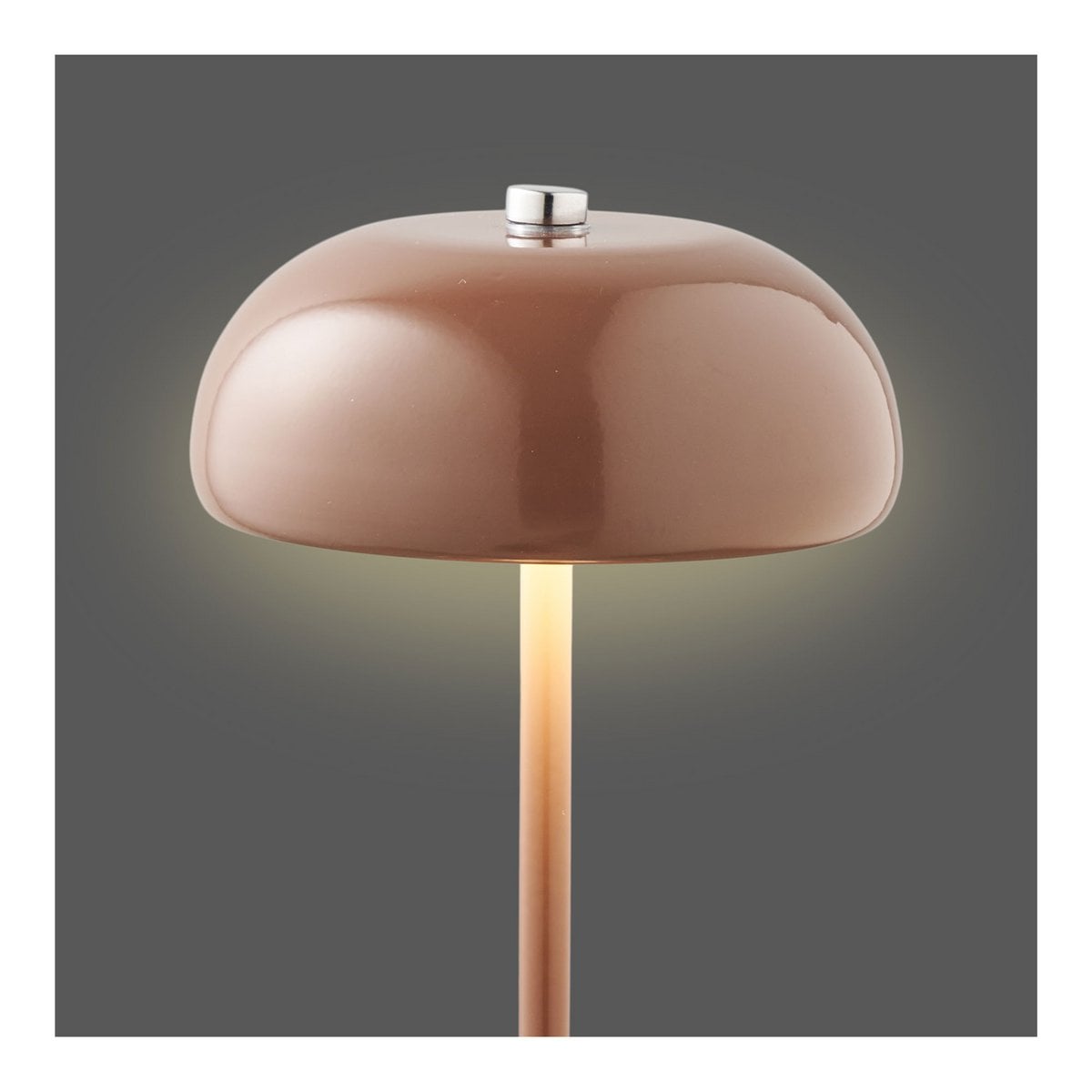 Margate Tischleuchte, Metall, wiederaufladbar, braun, ø13 cm
