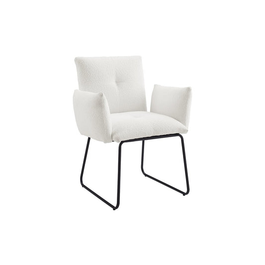 Armchair Bouclé fabric white