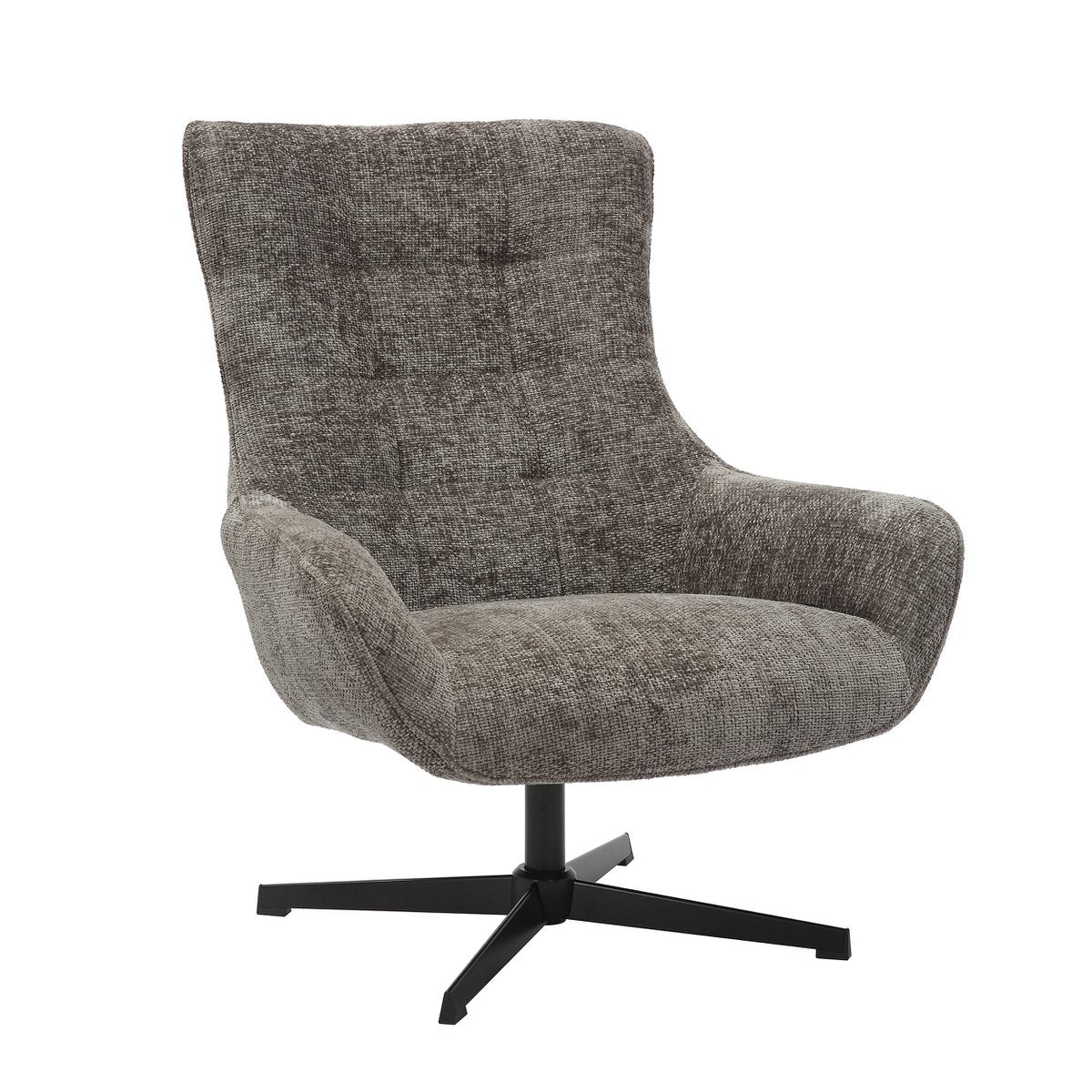 Armchair chenille fabric dark gray
