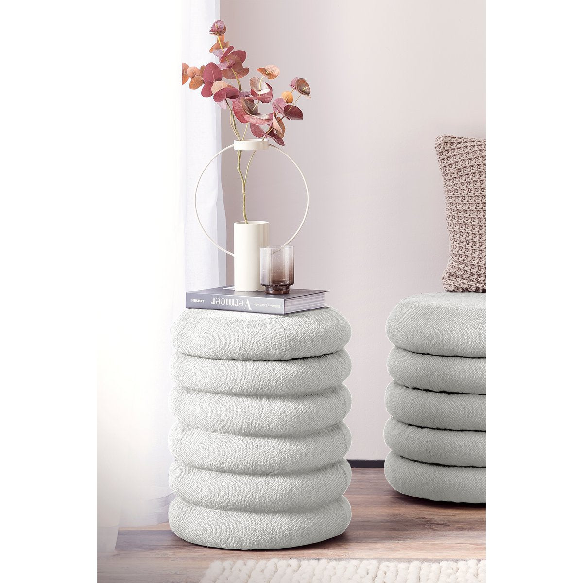 Curly Sitzhocker Ø38 cm White