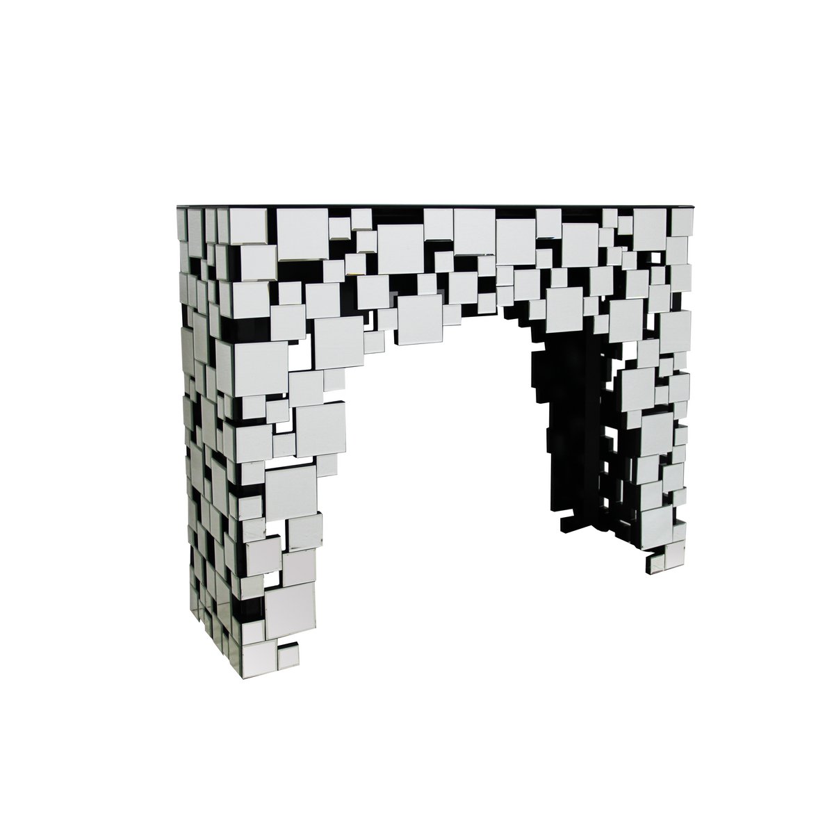 MDF console table with mirrored glass
