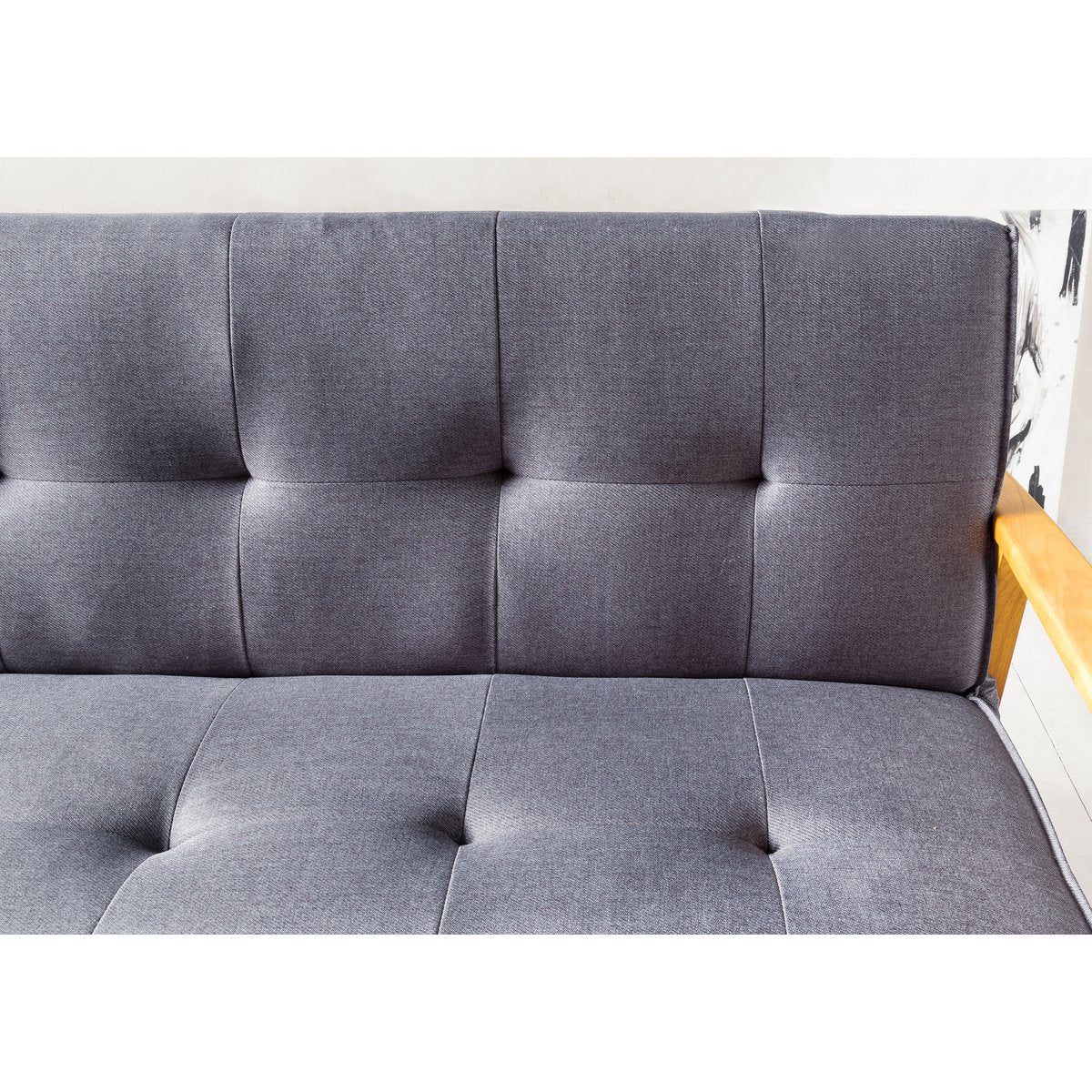 Sofa bed 190x85x81 cm dark gray woven fabric
