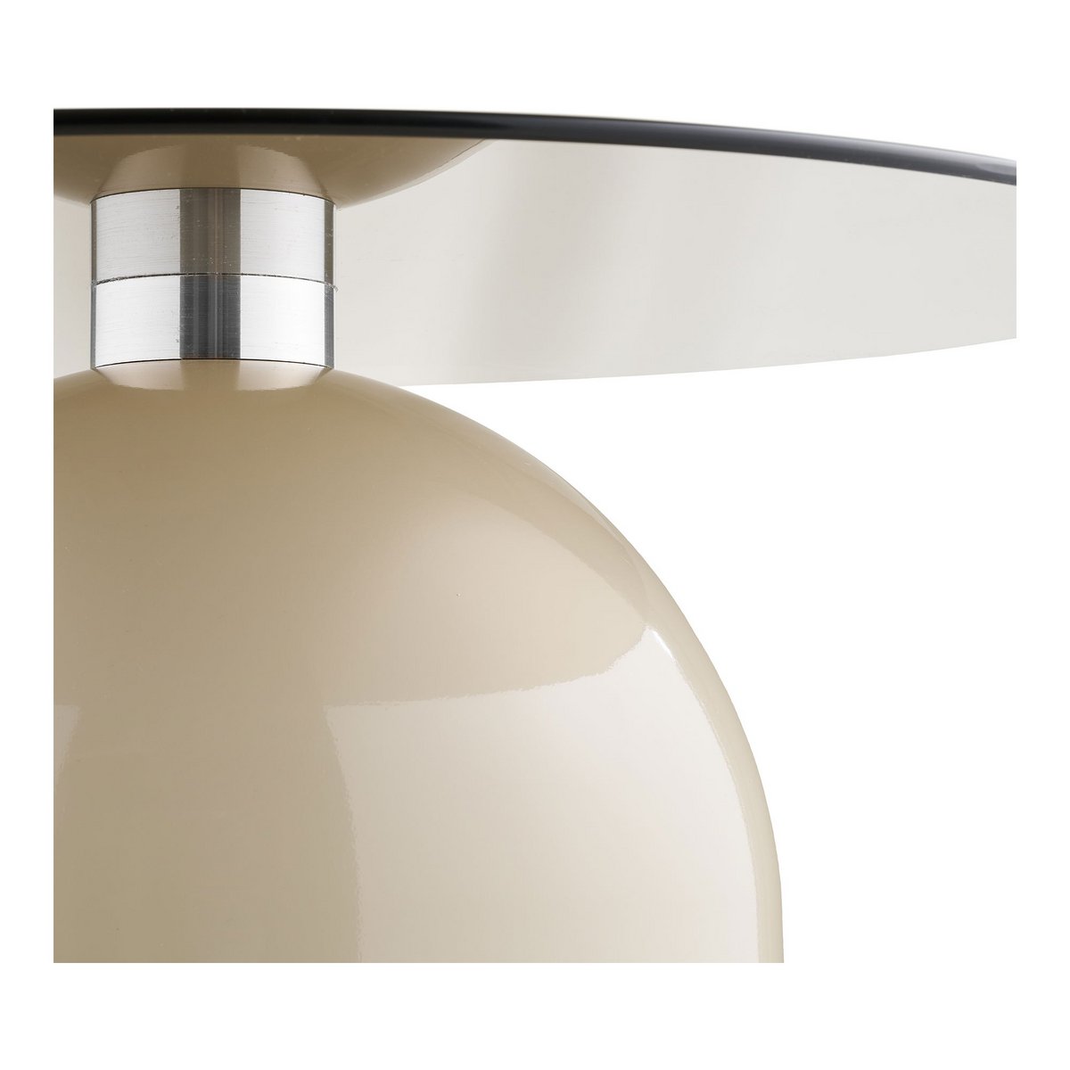 Ravello Couchtisch, gehärtetes Glas/Metall, grau/beige, ø70x33 cm
