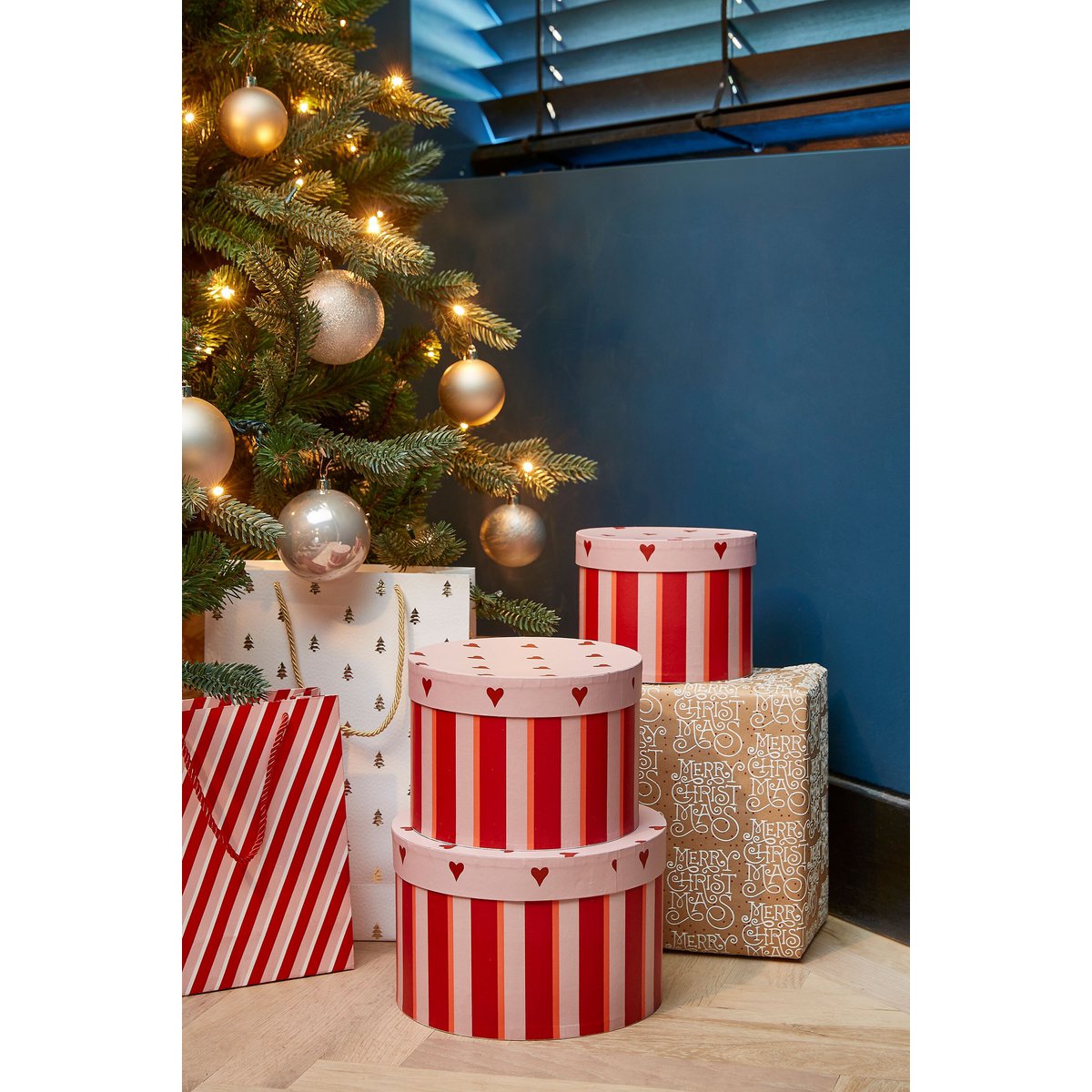 Weihnachts-Aufbewahrungsboxen-Set Rot