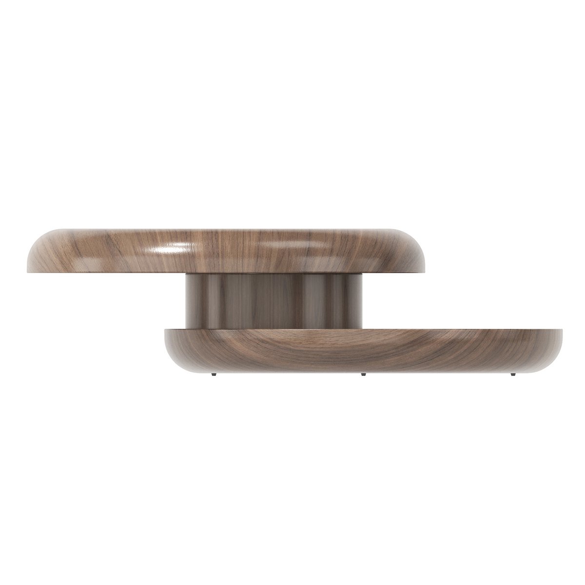 Coffee table Ø 90 cm rotatable walnut