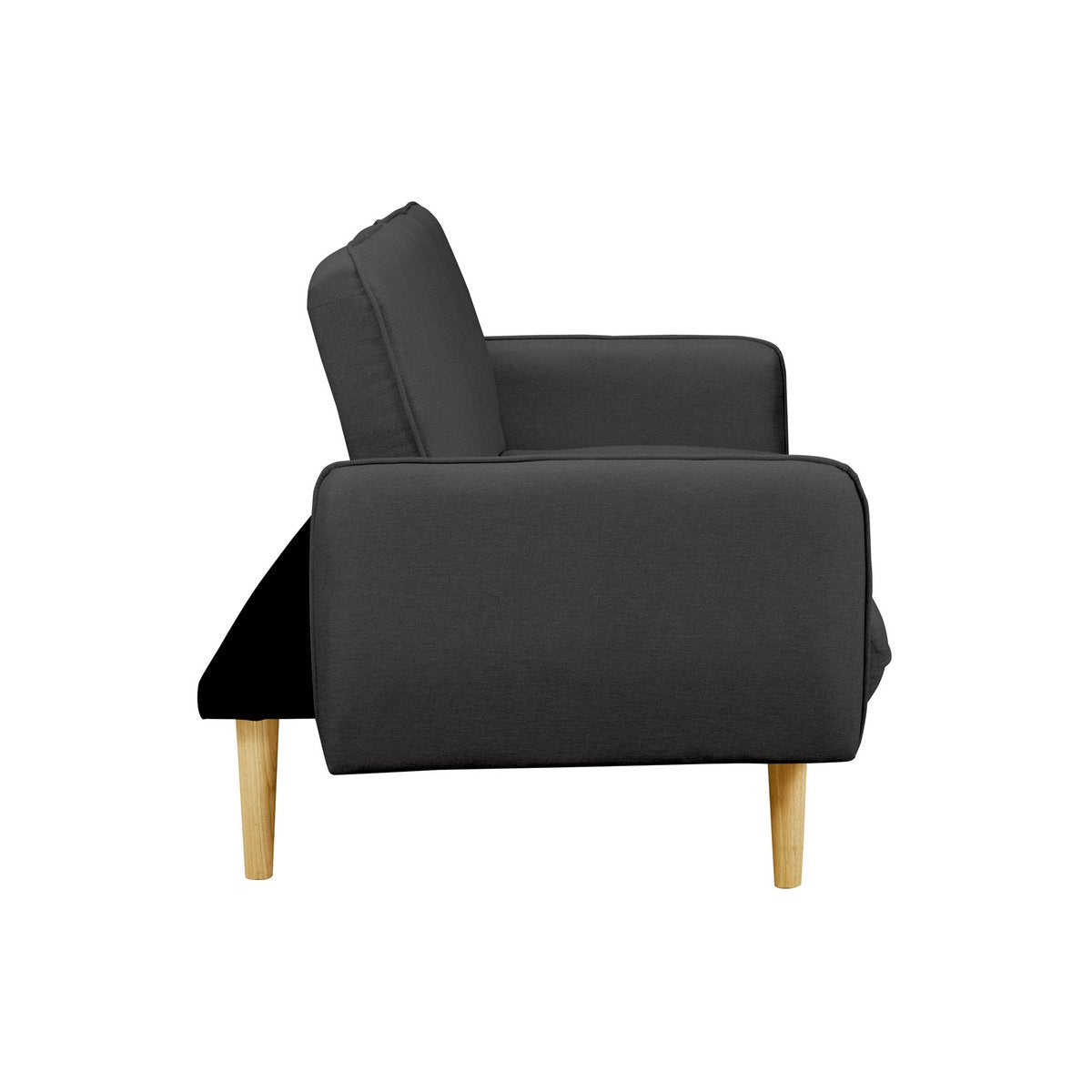3-seater sofa textured fabric fine dark gray