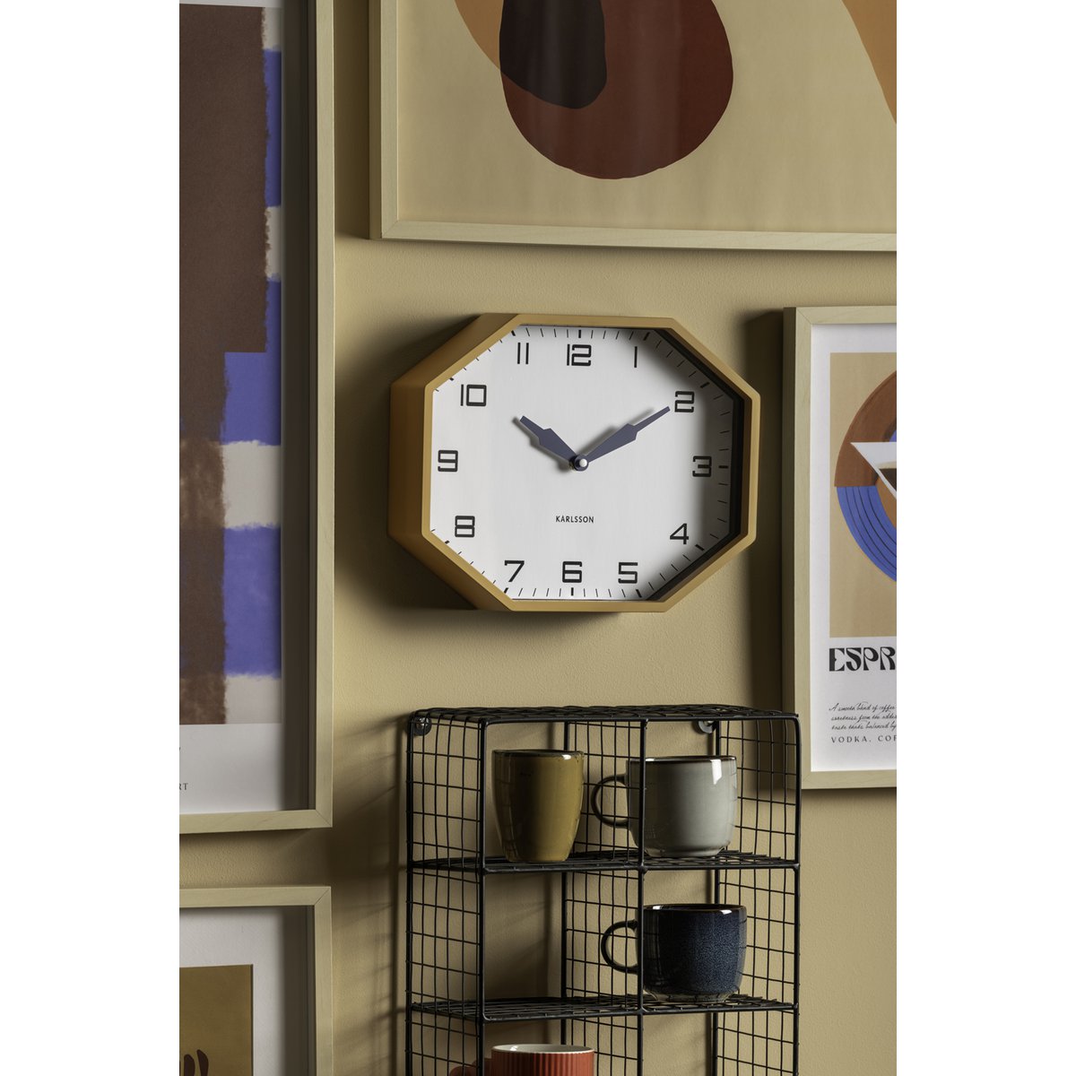 Wanduhr Modern Factory Octagon