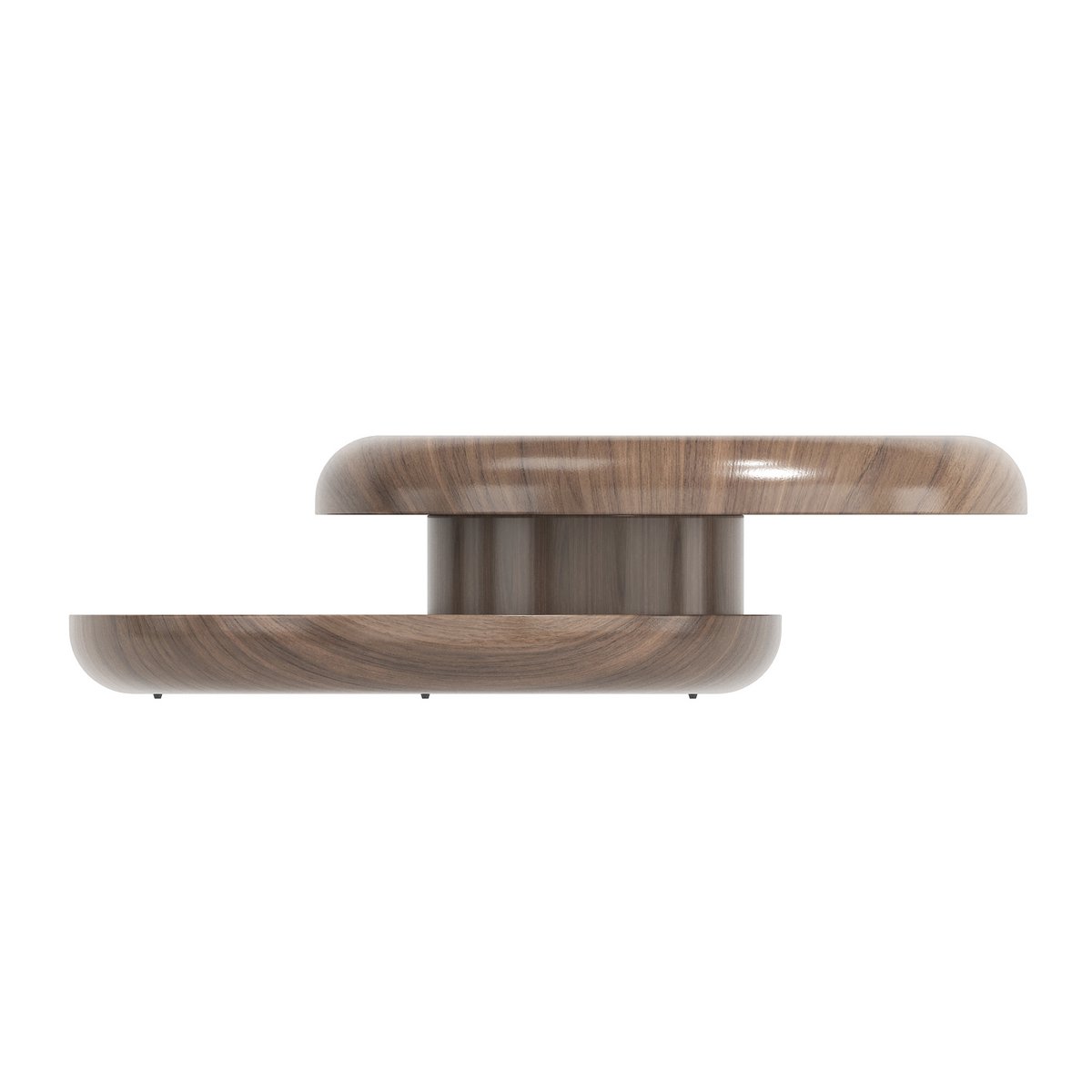 Coffee table Ø 90 cm rotatable walnut