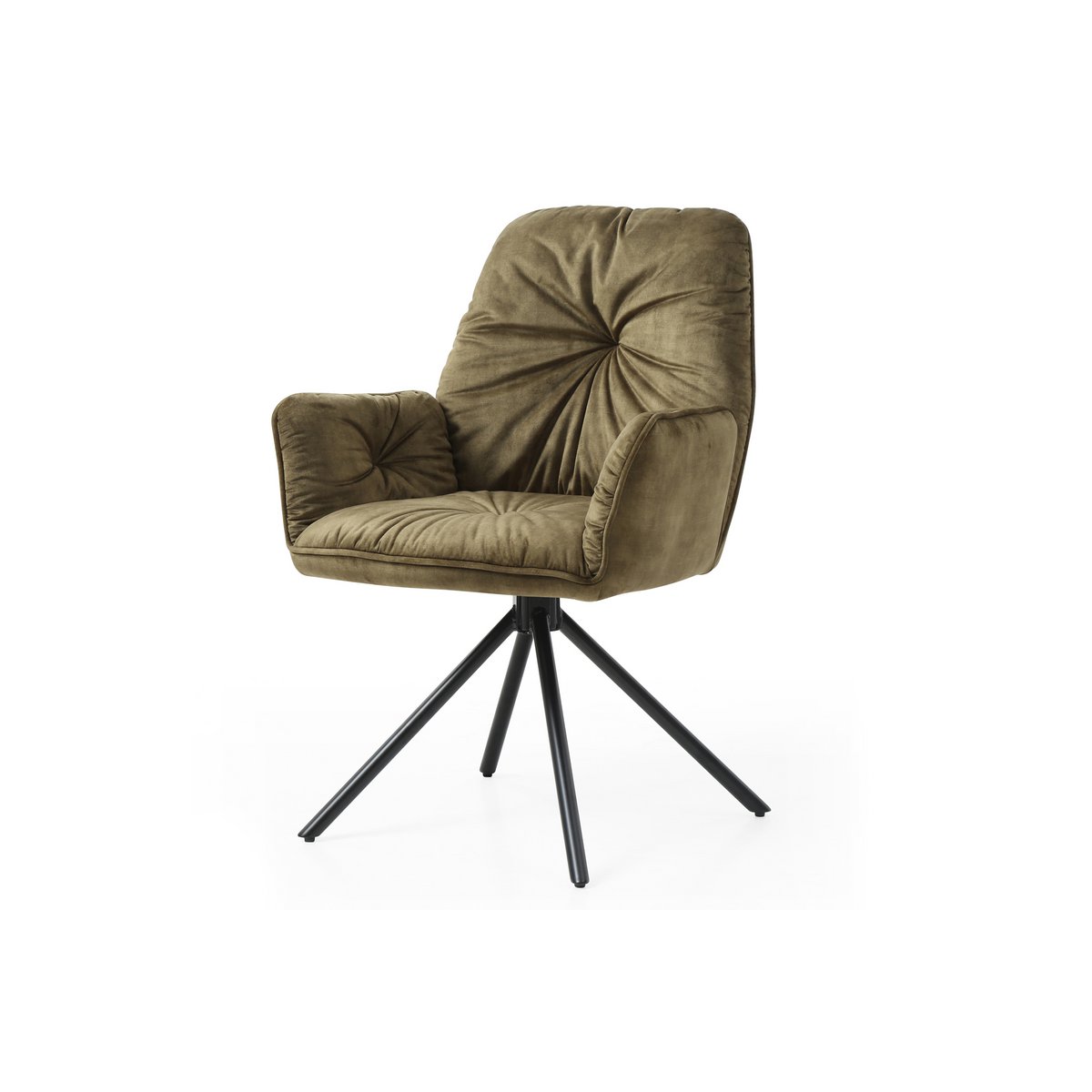 Armchair with 360° rotation function, green