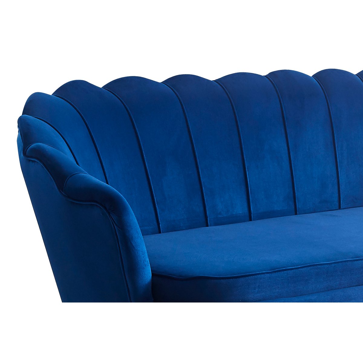 Muschelsofa 3-Sitzer aus Samt Dunkelblau