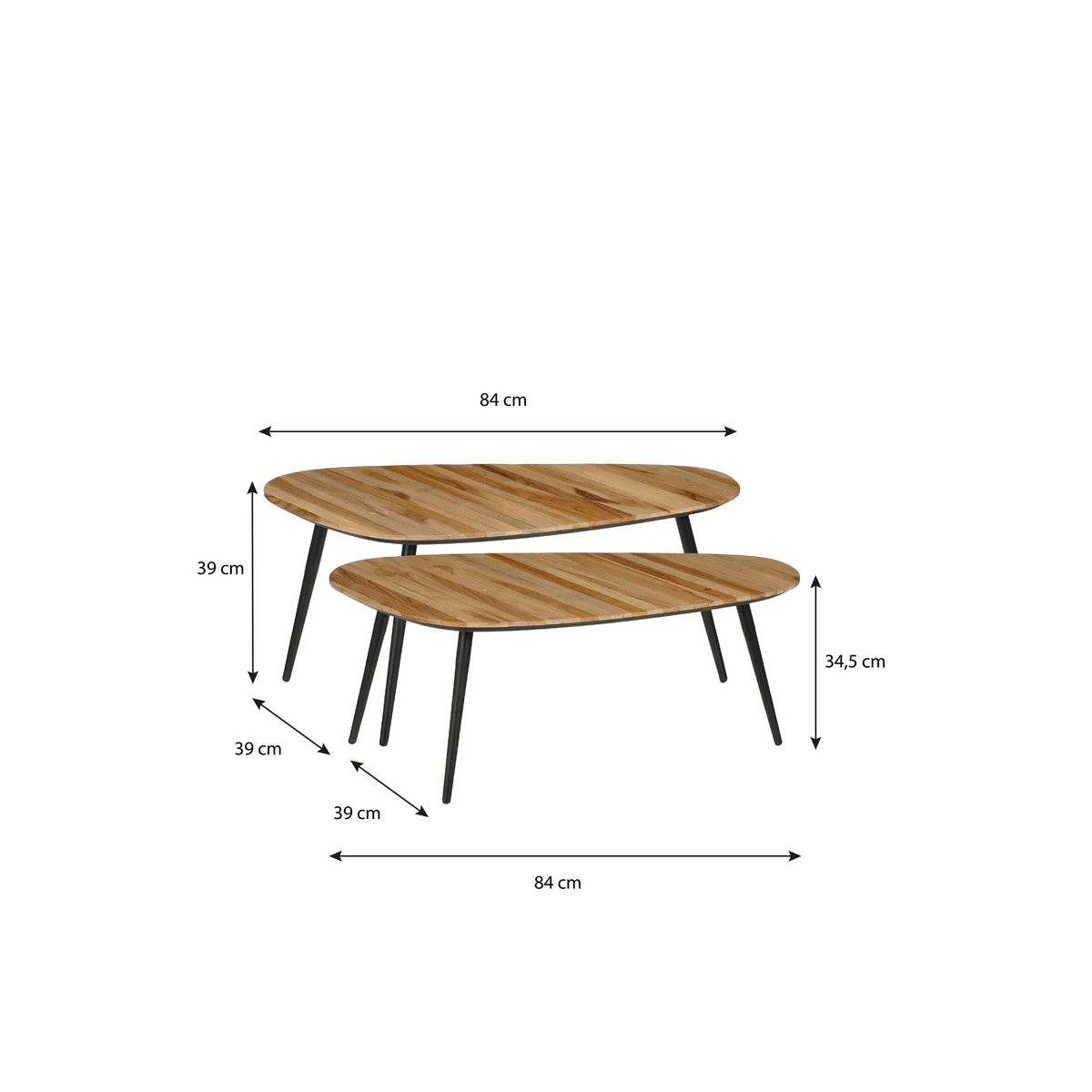 Beistelltischset Jailey Brown