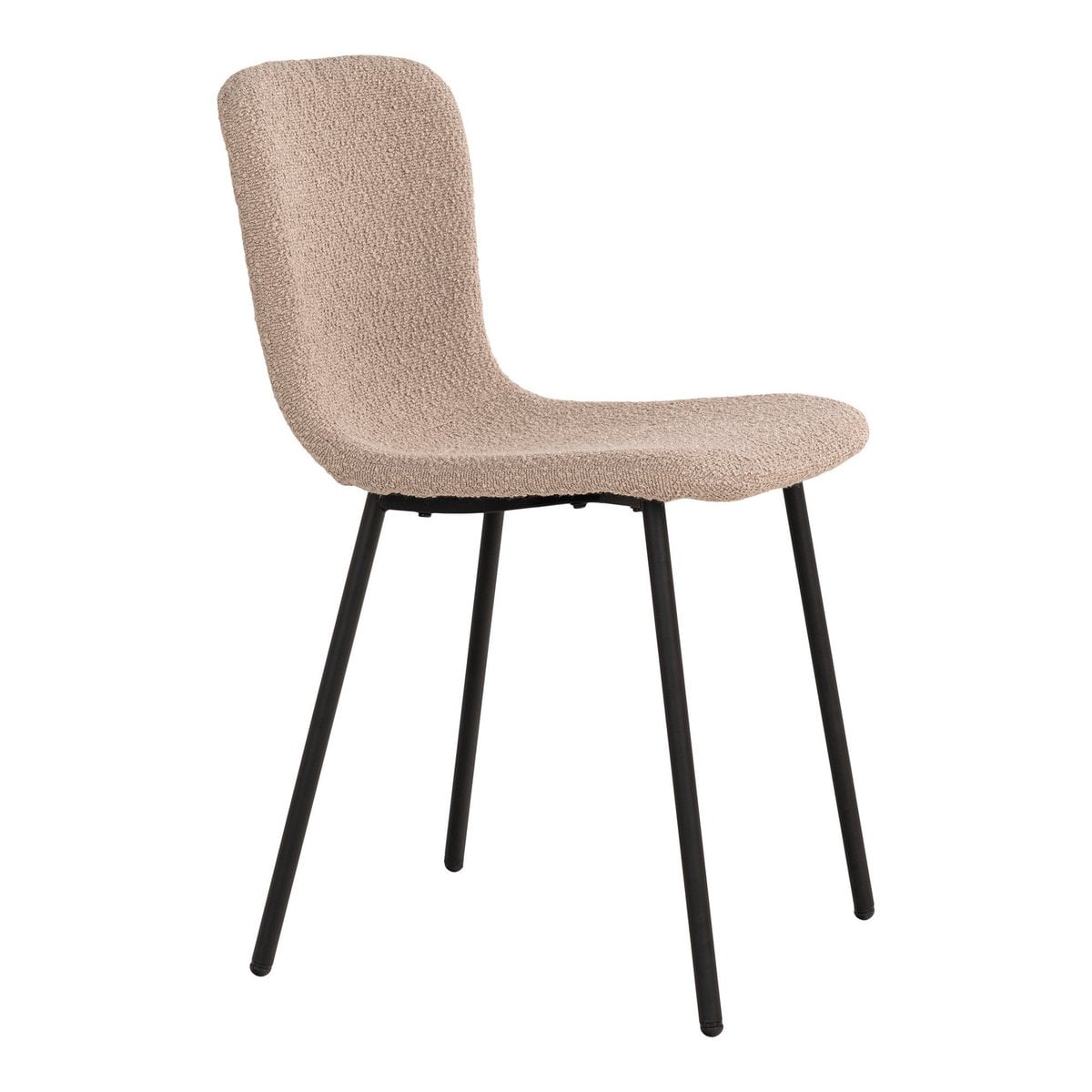 Halden Esszimmerstuhl – Esszimmerstuhl aus Bouclé, beige mit schwarzen Beinen – 2er-Set