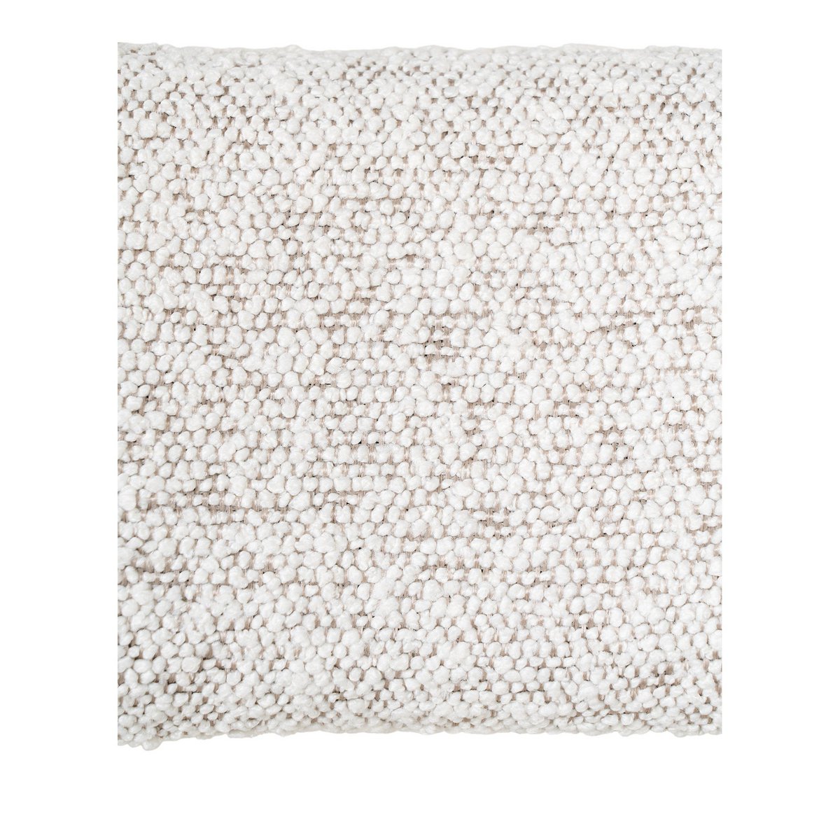 Badalona Thekenstuhl – weißes Bouclé, schwarze Beine, 46 x 39 x 90 cm