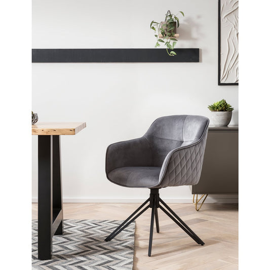 Armchair with honeycomb quilting gray