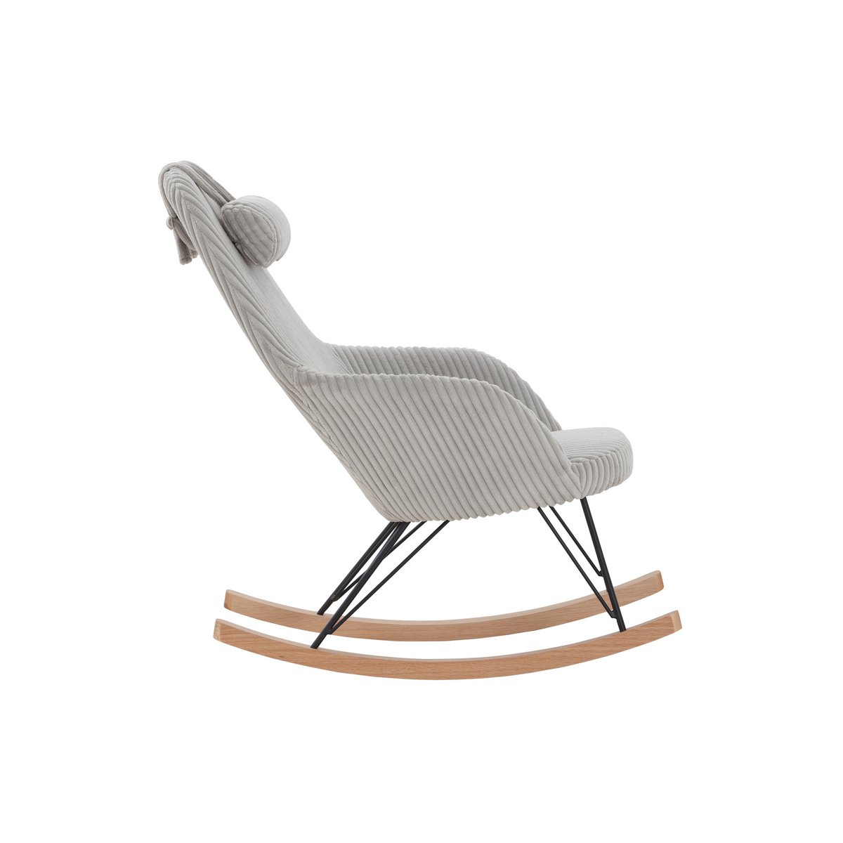 Rocking chair Gray textured fabric