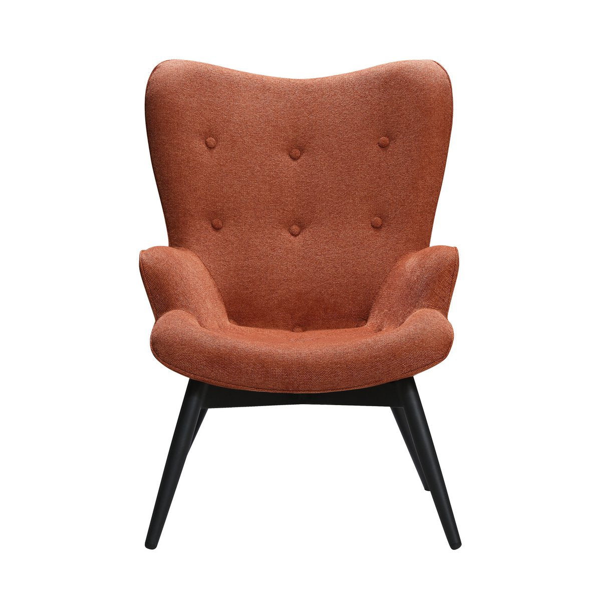 Armchair in copper textured fabric