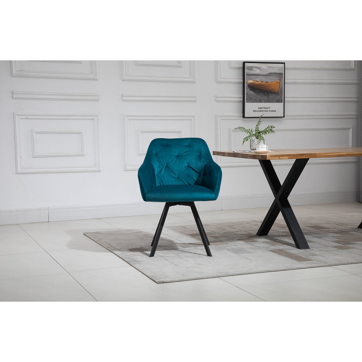 Armchair with 360° swivel function Turquoise
