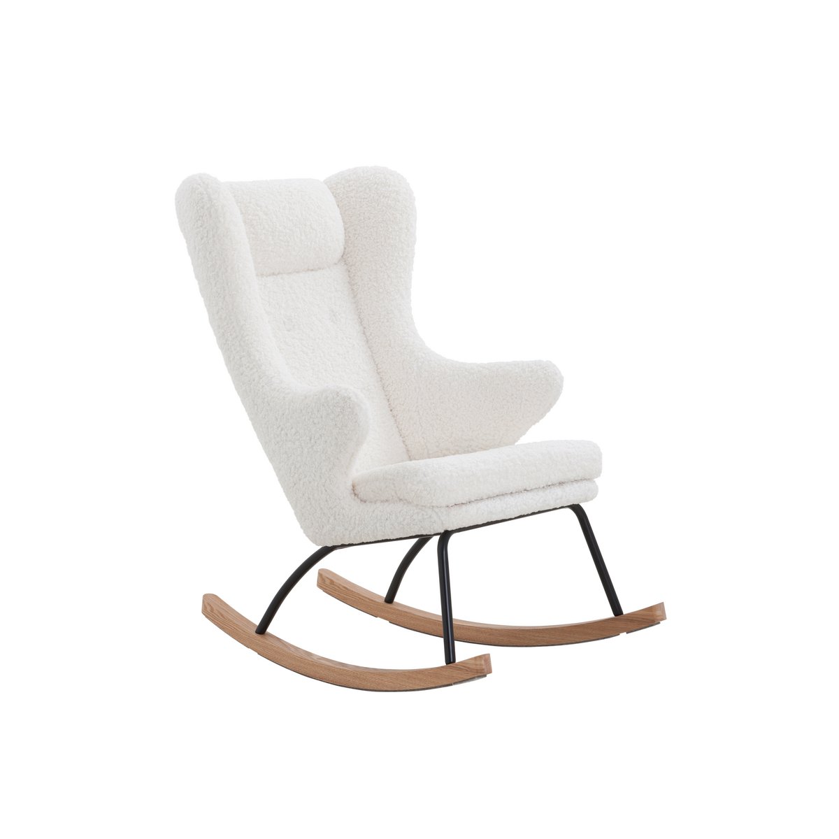 White teddy fur rocking chair