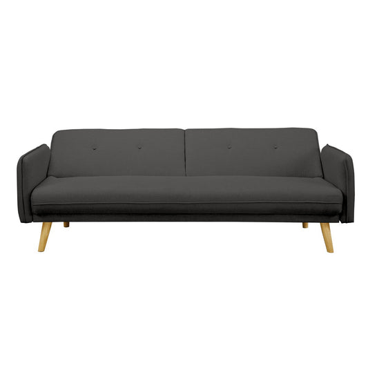 3-seater sofa textured fabric fine dark gray