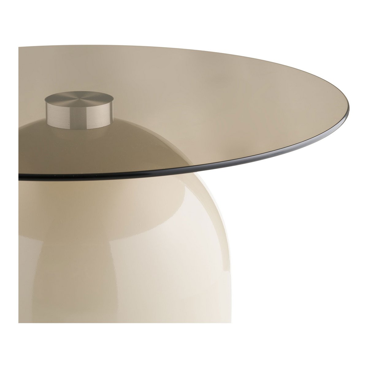 Ravello Couchtisch, gehärtetes Glas/Metall, grau/beige, ø70x33 cm