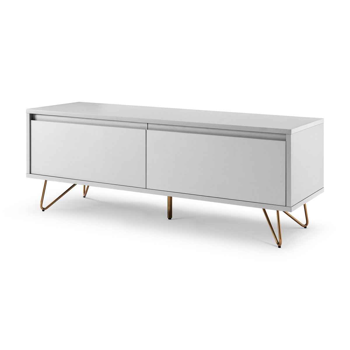Lowboard with drawer and folding compartment, matt