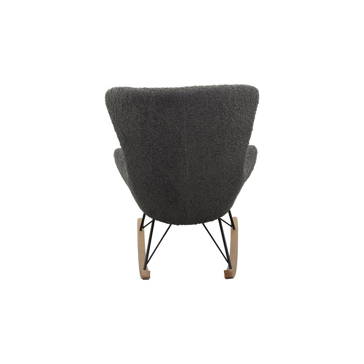 Rocking chair teddy fur dark gray