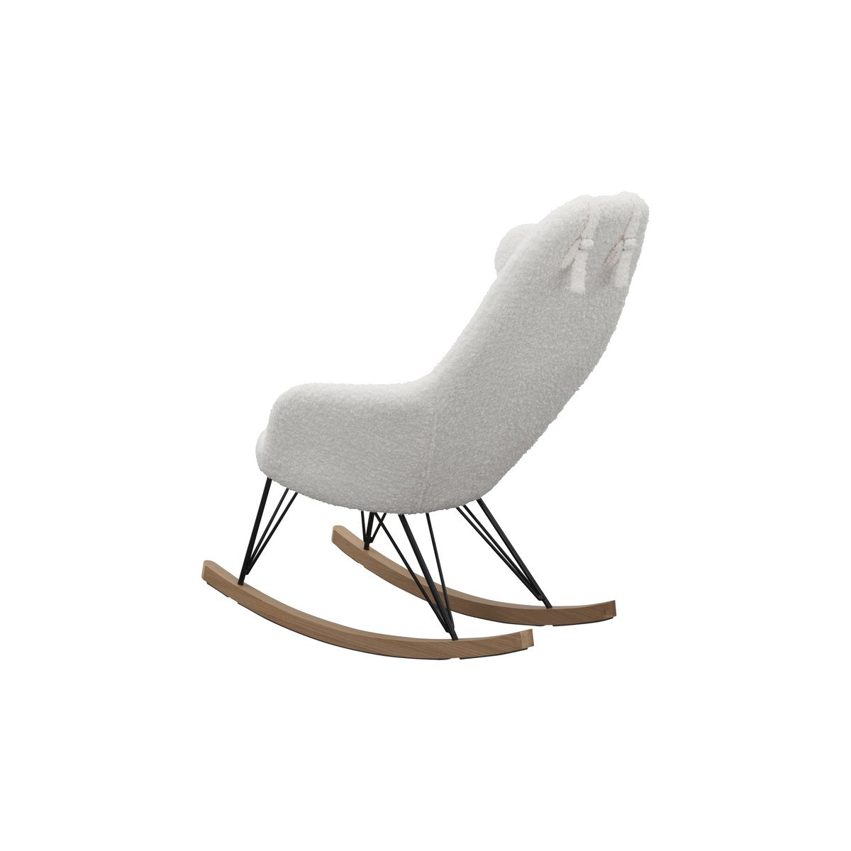 White teddy fur rocking chair